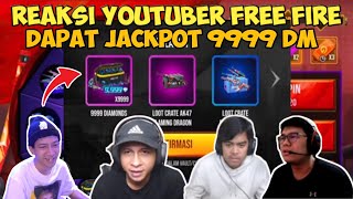 REAKSI YOUTUBER FREE FIRE DAPAT JACKPOT 9999 DM ||WAWAN MKS|OBBYPHY|CODE X GAMING|VAYNARD GAMING