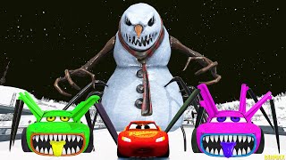 Epic Escape From The Lightning Mcqueen Bots Eater Evil Snowman Eater Mcqueen Vs Mcqueen Beamng