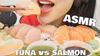 ASMR SASHIMI SALMON vs TUNA (SOFT SQUISHY EATING SOUNDS) NO TALKING | SAS-ASMR