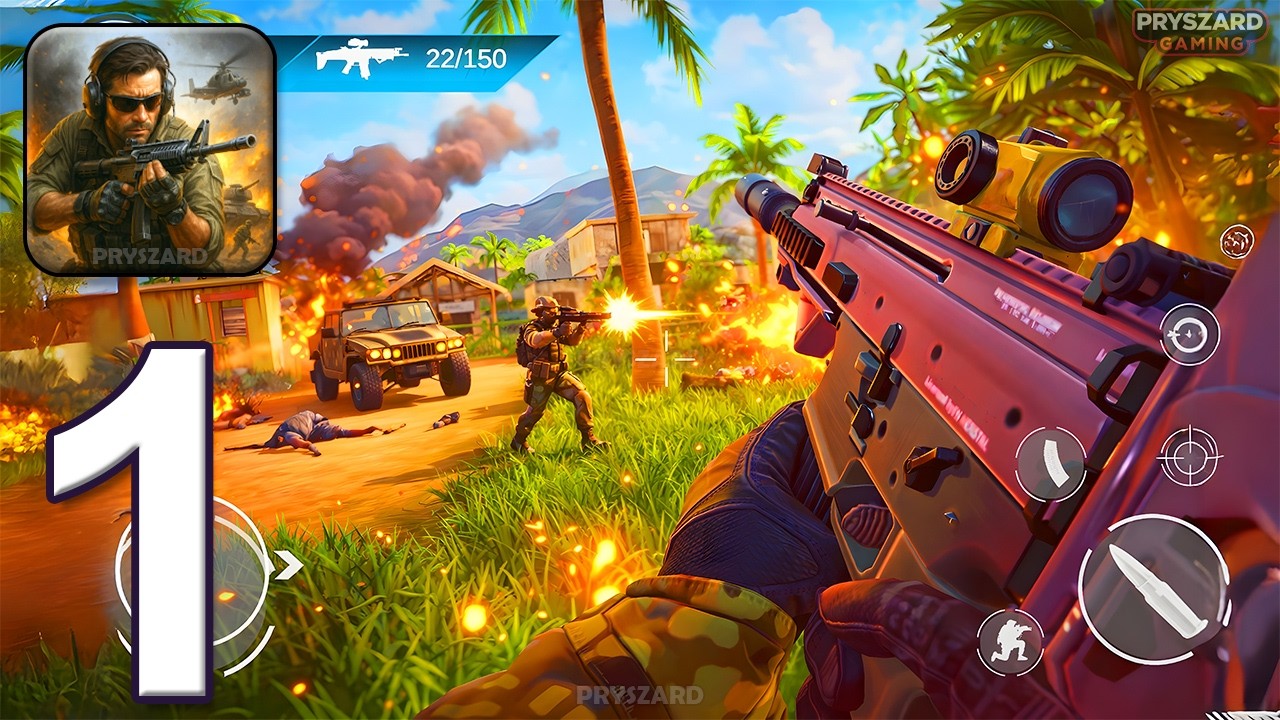 Black Strike - Gameplay Walkthrough Part 1 - FPS Commando Shooting Game (iOS, Android)