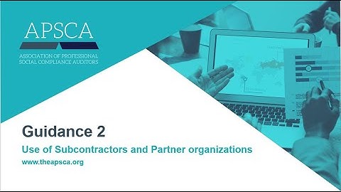 Guidance 2 Webinar : Use of Subcontractors & Partner Organizations