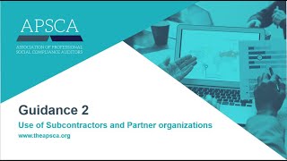 Guidance 2 Webinar : Use of Subcontractors & Partner Organizations