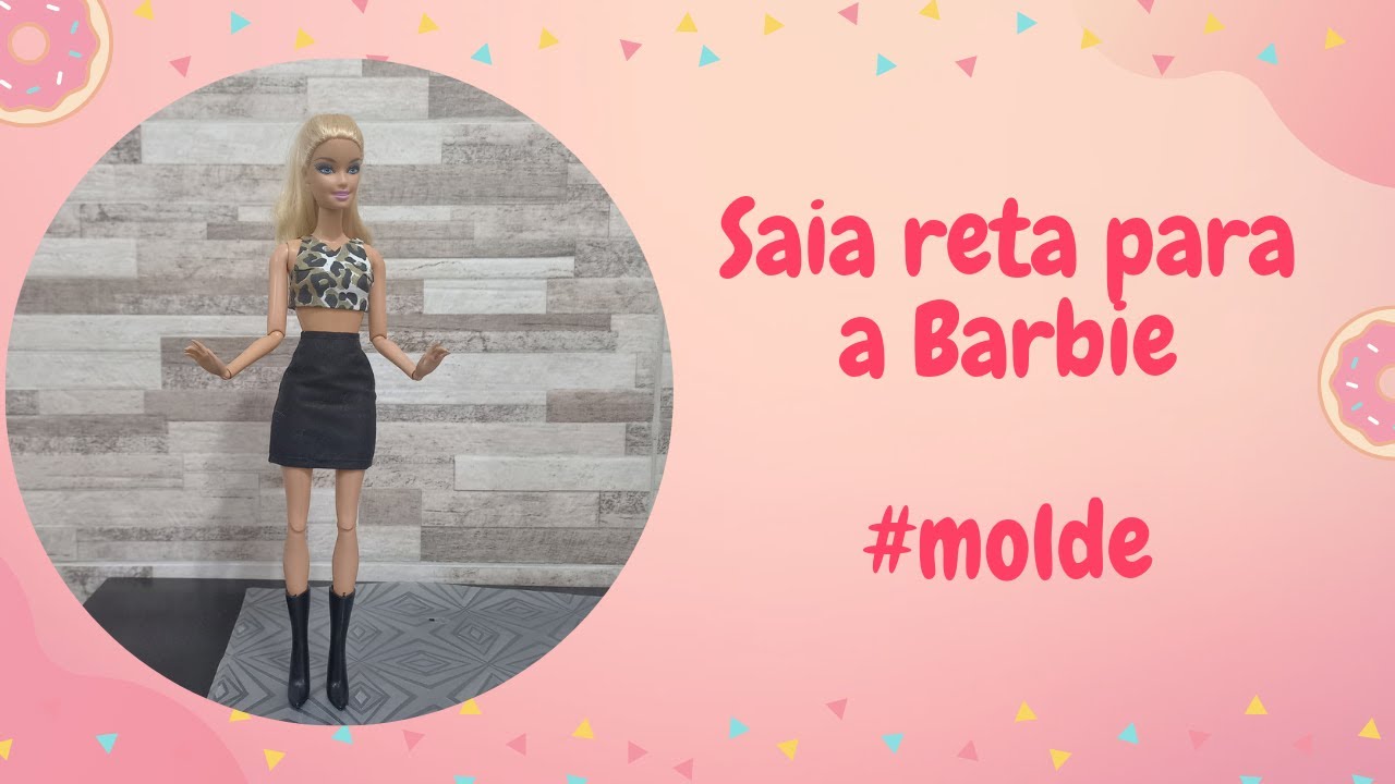 Como fazer saia reta para a Barbie com molde super fácil #barbie #miniaturas #roupinhas #barbiegirl