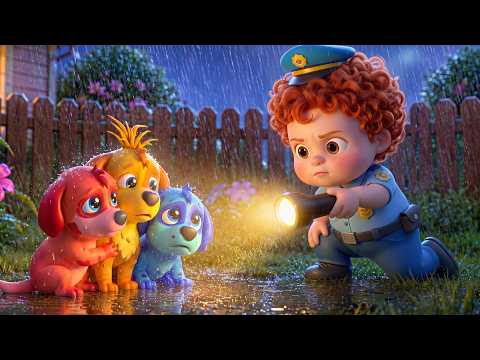 Puppy Got Lost (RainyDay Version)! Who Took My Baby Away? English Song For Kids