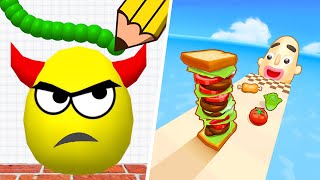 Satisfying Mobile Games ... Sandwich Run, Sandwich Runner, Tall Man Run, Juice Run, Smash To Draw