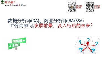Yang Bin(杨斌)--数据分析师(Data Analyst)、商业分析师(BA/BSA)、IT咨询顾问(Consultant)的发展前景怎样，入行后的未来如何？
