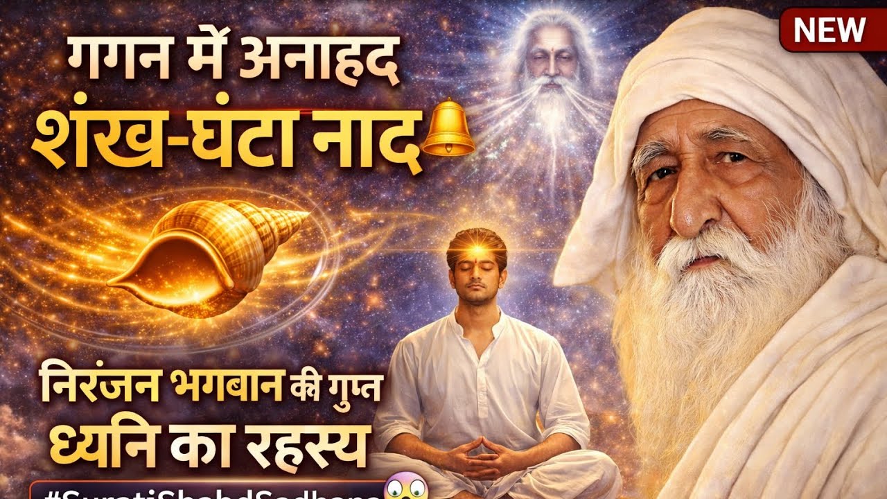 गगन में अनाहद शंख-घंटा नाद 🔔 | निरंजन भगवान की गुप्त ध्वनि का रहस्य | Surati Shabd Sadhana !!