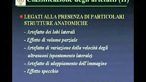 Cosa si intende per artefatti?