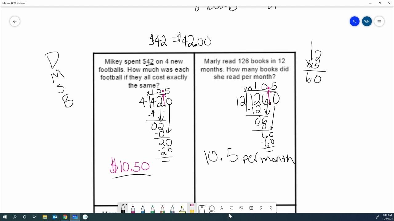 Decimal division word problems youtube