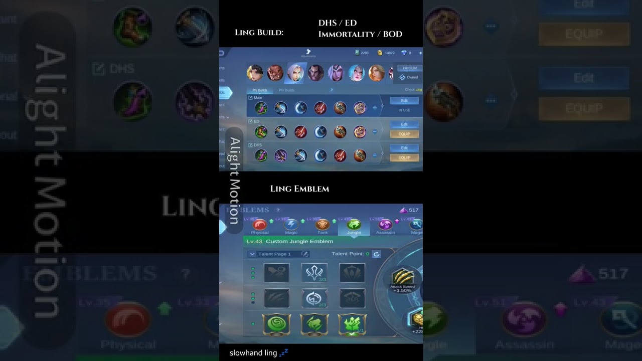 Ling Best Build and Emblem 2022🔥