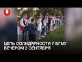 Цепь солидарности у БГМУ в Минске