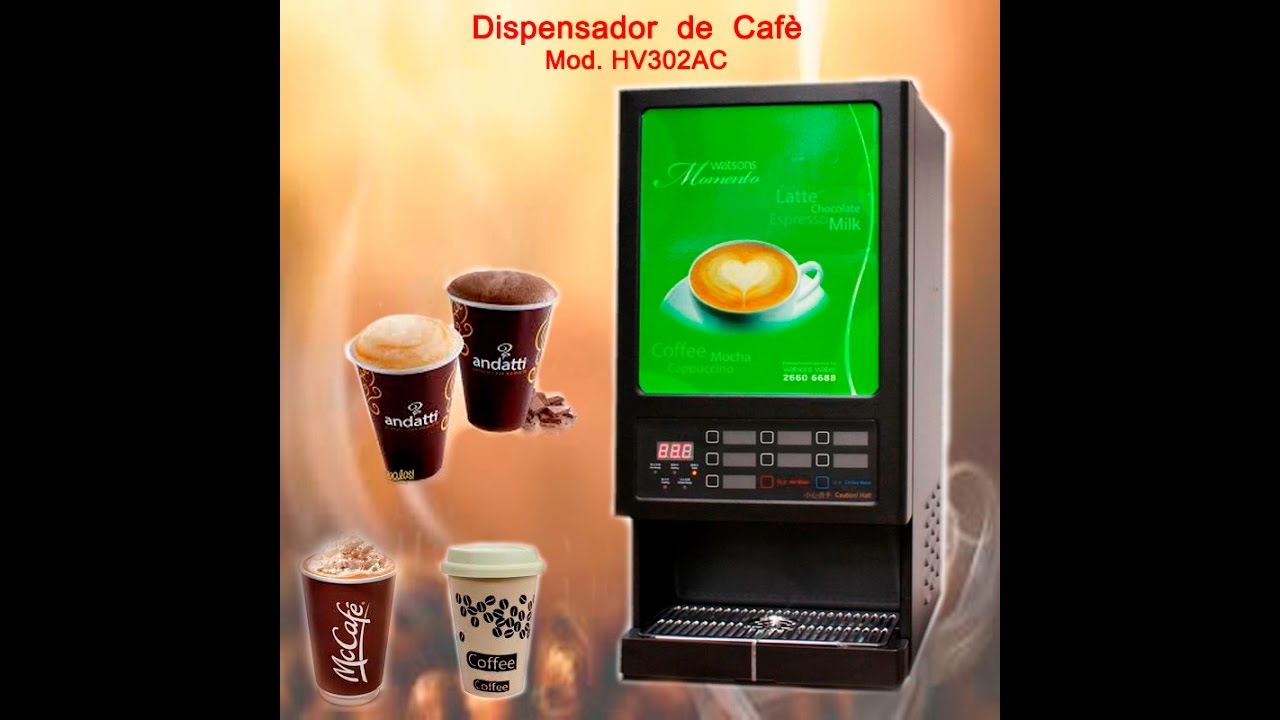 DISPENSADOR DE CAFE 9 SELECCIONES HV302AC - YouTube