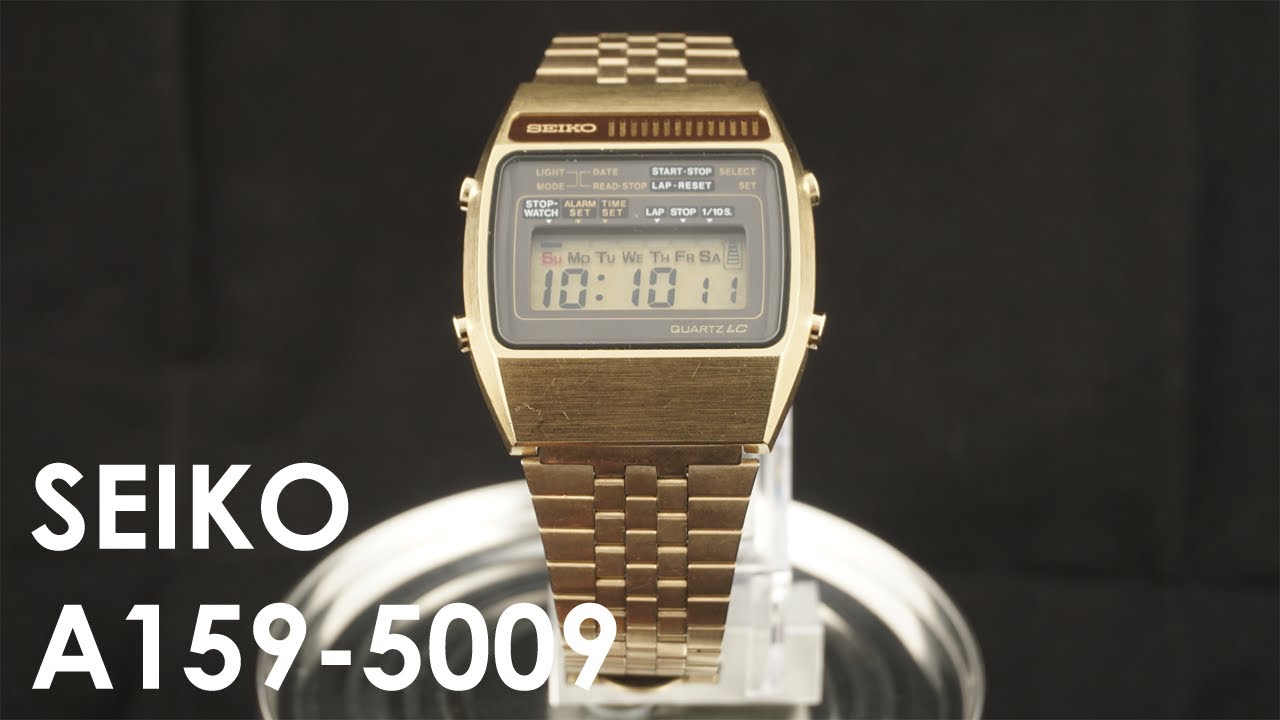 Seiko A159-5009 Vintage Digital LCD Chronograph Alarm Quartz Watch Gold -  YouTube