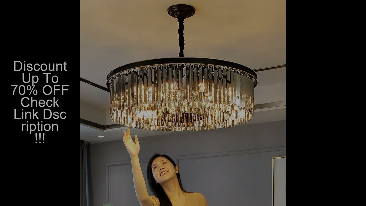 Nordic Designer Luxury Ceiling Chandeliers Modern Led Smoke Gray Crystal Pendant Lights For Bedroom