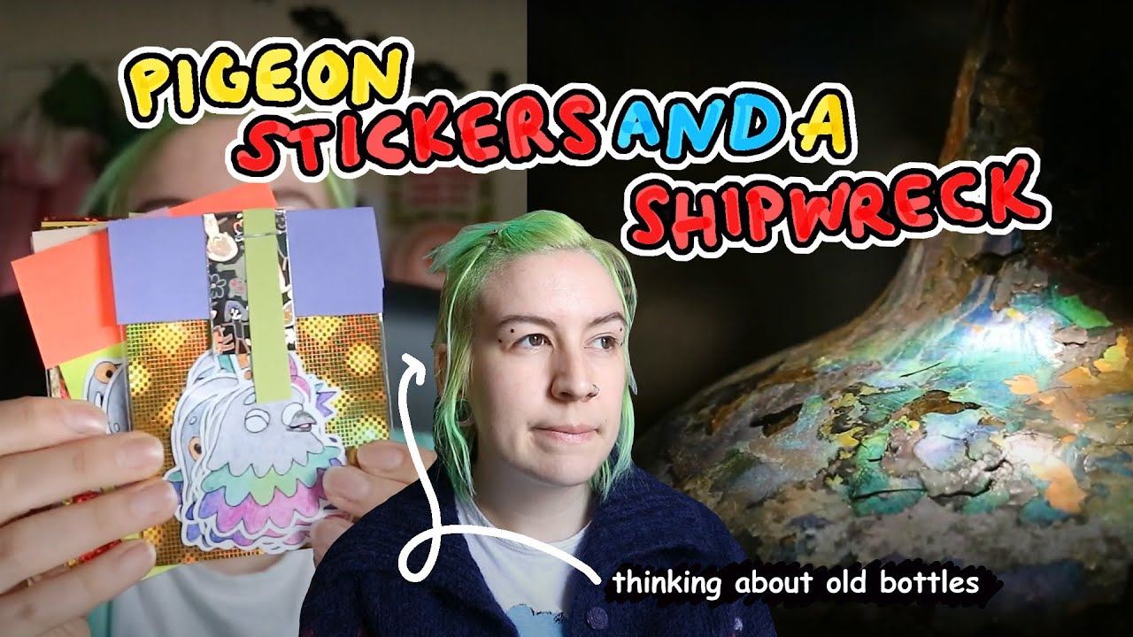 shipwreck exhibit and pigeon stickers