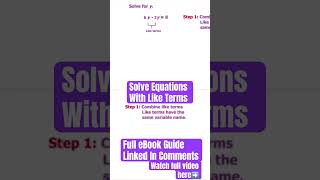 Solve Equations With Like Terms