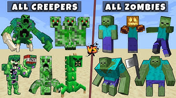All Zombies vs All Creepers - Mutant & Titan Zombie vs Mutant Titan Creeper
