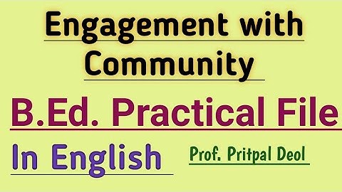 Engagement with Community file for B.Ed. Practical in English #bedcourse