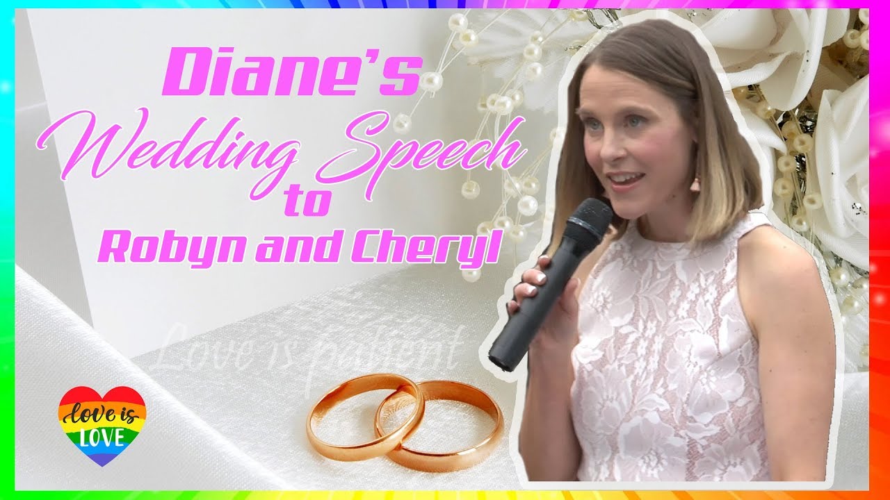 Diane S Lgbtq Wedding Speech To Robyn And Cheryl Gay Wedding Speech Lesbian Wedding Australia Youtube