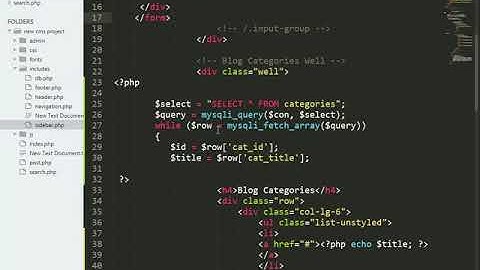 How to create side bar | Complete CMS in php