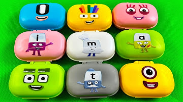 Numberblocks & Alphablocks - Looking SLIME Coloring with Medicine Boxes! Satisfying, ASMR Video