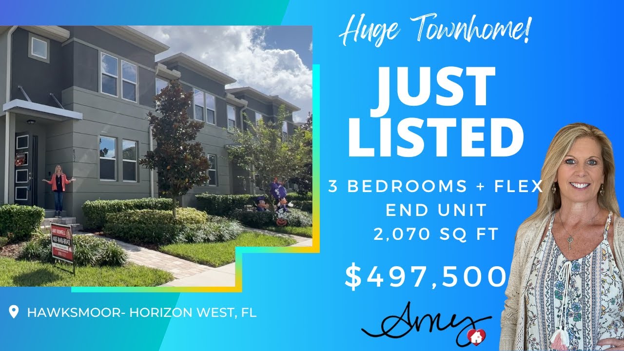 Just Listed! Hawksmoor Townhome Horizon West FL End Unit 3 Beds