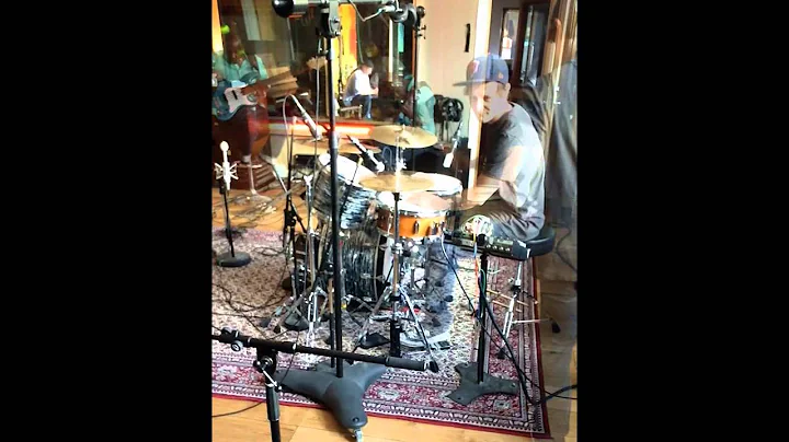 Nick Hatch on drums in an Admiral P recording sess...