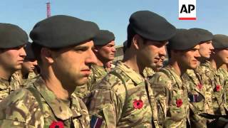 UK soldiers in Afghanistan participate in Remembrance Day ceremony