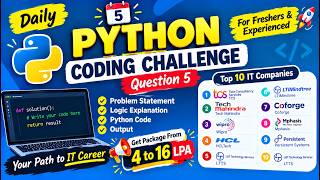 Daily Python Coding Challenge #5 | Top IT Company Interview Questions | Freshers & Experienced