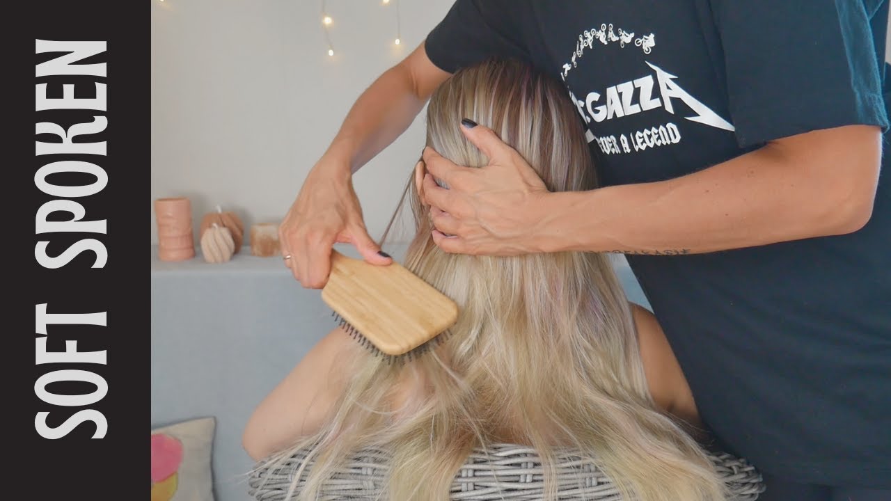 Soft spoken hair play and hair brushing with Piper | Crystals and bands ASMR