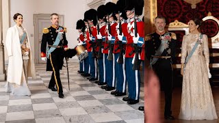 King Frederik And Queen Mary Arrive To New Years Party At Christianborg