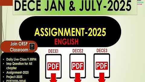 DECE JAN & JULY 2025 ASSIGNMENT ENG & HIN  |JAN 2025 BATCH | IGNOU |DECE ASSIGNMENT & PROJECT |
