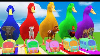 Long Slide Game With Cow Elephant Gorilla Hippopotamus Tiger 3d Animal Game Funny 3d Animals