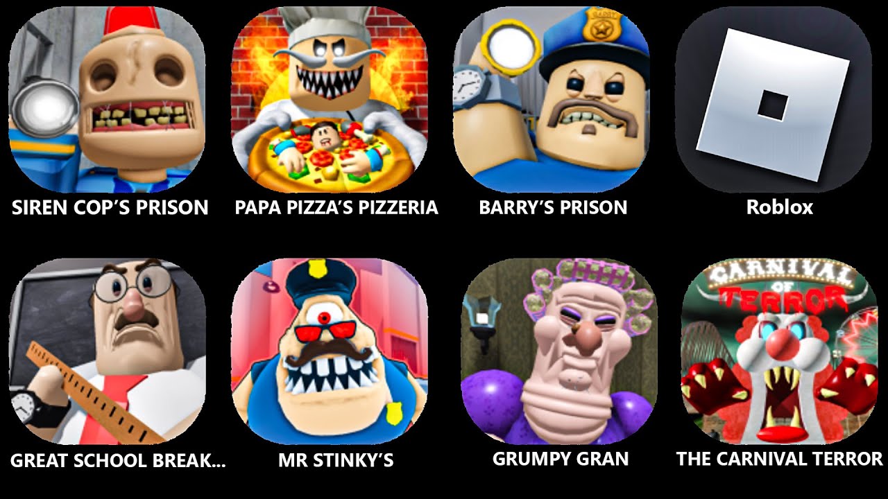ROBLOX.FROZEN PRISON BREAKOUT.PAPA PIZZA’S FROZEN HIDEOUT.BARRY’S WINTER PRISON.WINTER CLOWN CHAOS!