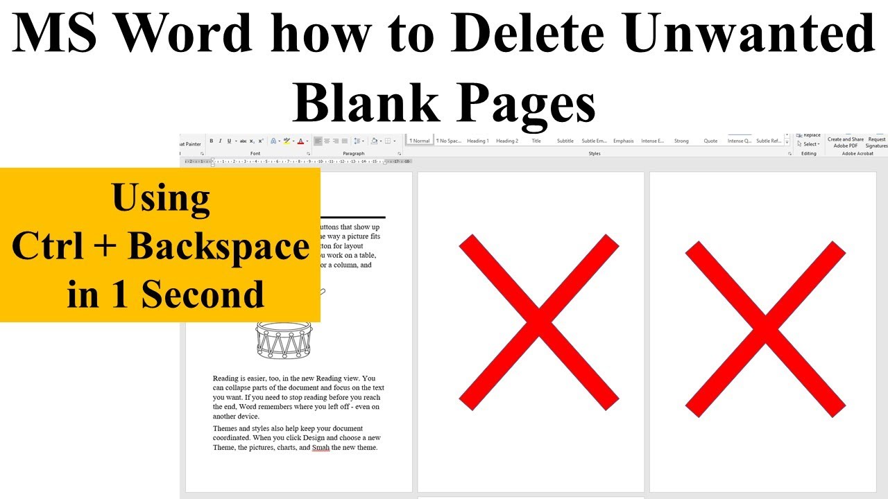 MS Word easy way to delete blank pages how to delete blank page in ms