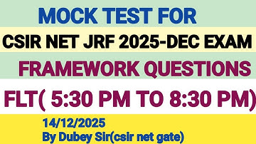 All India Test Series for CSIR NET JRF/GATE. Mock test -38.Solution of Part C.Lect-2. by Dubey Sir