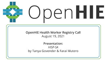 OpenHIE Health Worker Registry Community: HISP-SA