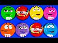 Satisfying Video | NEW Unpacking Funny Tins Full of Rainbow Skittles and Yummy M&amp;M'S Candy ASMR