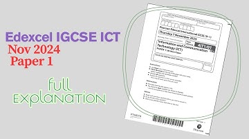 Edexcel IGCSE ICT Nov 2024 Paper 1 Solution