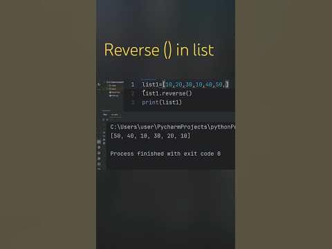 reverse() in a list | use of reverse () in a list | reverse() in python ...