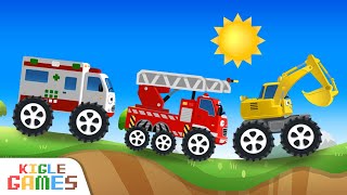 Ambulance & Fire Truck & Excavator Became Monster Cars | Tayo Repair Shop Cartoon | KIGLE GAMES