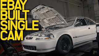 300HP Single Cam Ebay Budget Build D16Z6 Smoothest Dyno We've Had!