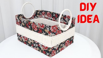 WHY BUY EXPENSIVE BASKETS AT THE STORE WHEN YOU CAN RECYCLE USED CARDBOARD BOX! DIY IDEA😍
