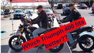 My initial impressions on the Triumph 400s // best fit