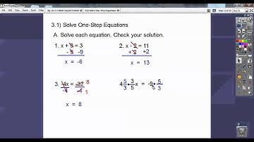 Solve One-Step Equations - Section 3.1