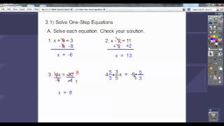 Solve One-Step Equations - Section 3.1
