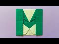 【折り紙】『 M 』の折り方 アルファベット Folding paper into the figure of 『 M 』 of the alphabet. 簡単な折り紙の作り方　tutorial