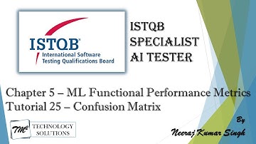 ISTQB AI Tester | Confusion Matrix | ML Functional Performance Metrics | ML F1 Score | AI Tutorials
