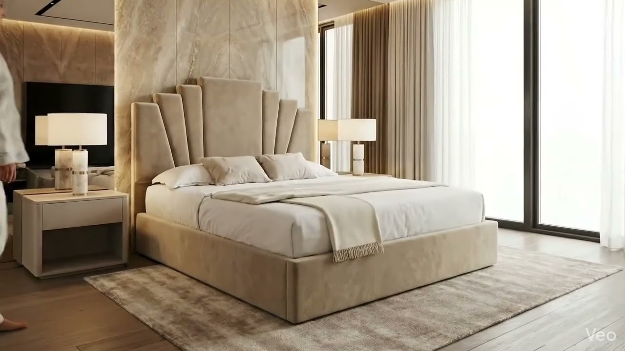 Aztec Ottoman Storage Bed Frame: Art Deco Stepped Headboard | Hush My Bed