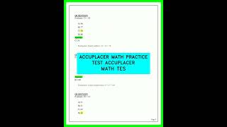 ACCUPLACER MATH PRACTICE TEST2026 ACCURATE FULL LENGTH MATH PRACTICE QUESTIONS WITH ANSWERS TEST!